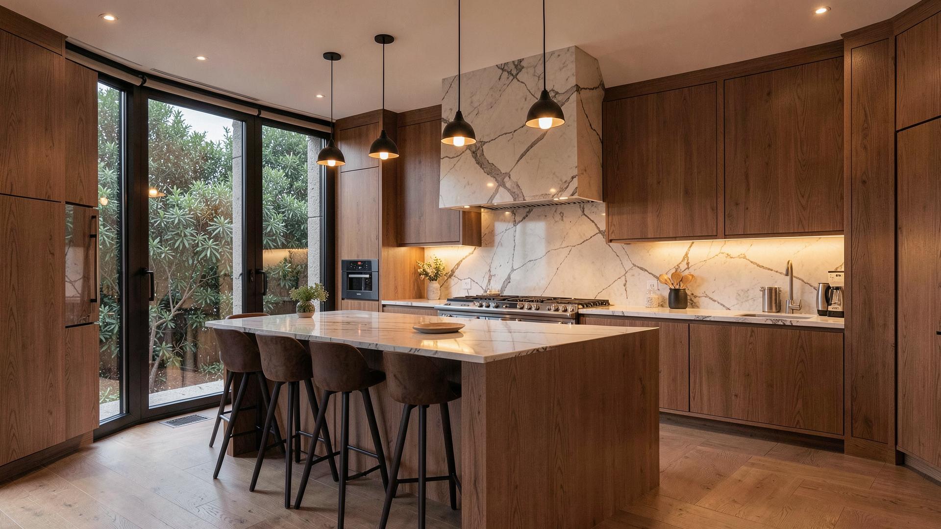 Warm modern kitchen cared for by Steadwright